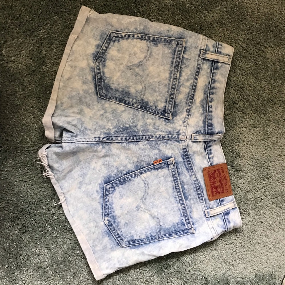 Acid Wash Vintage Style Levi Strauss Denim shorts.